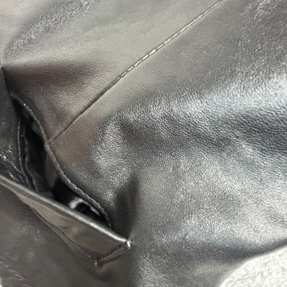 Banana Republic Women Black Genuine Leather Button Down Vest Jacket Size 6 Lined - Picture 5 of 8